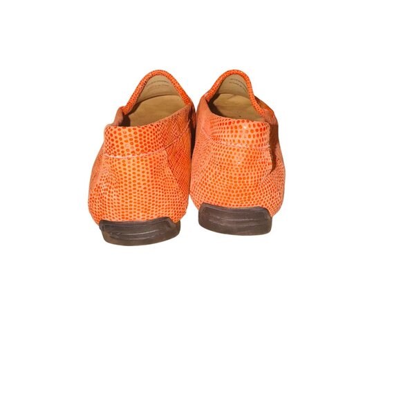 Vaneli Orange Snake Skin Textured Slip-On Driver Loafer 7.5 Leather Casual Shoes - Picture 13 of 13